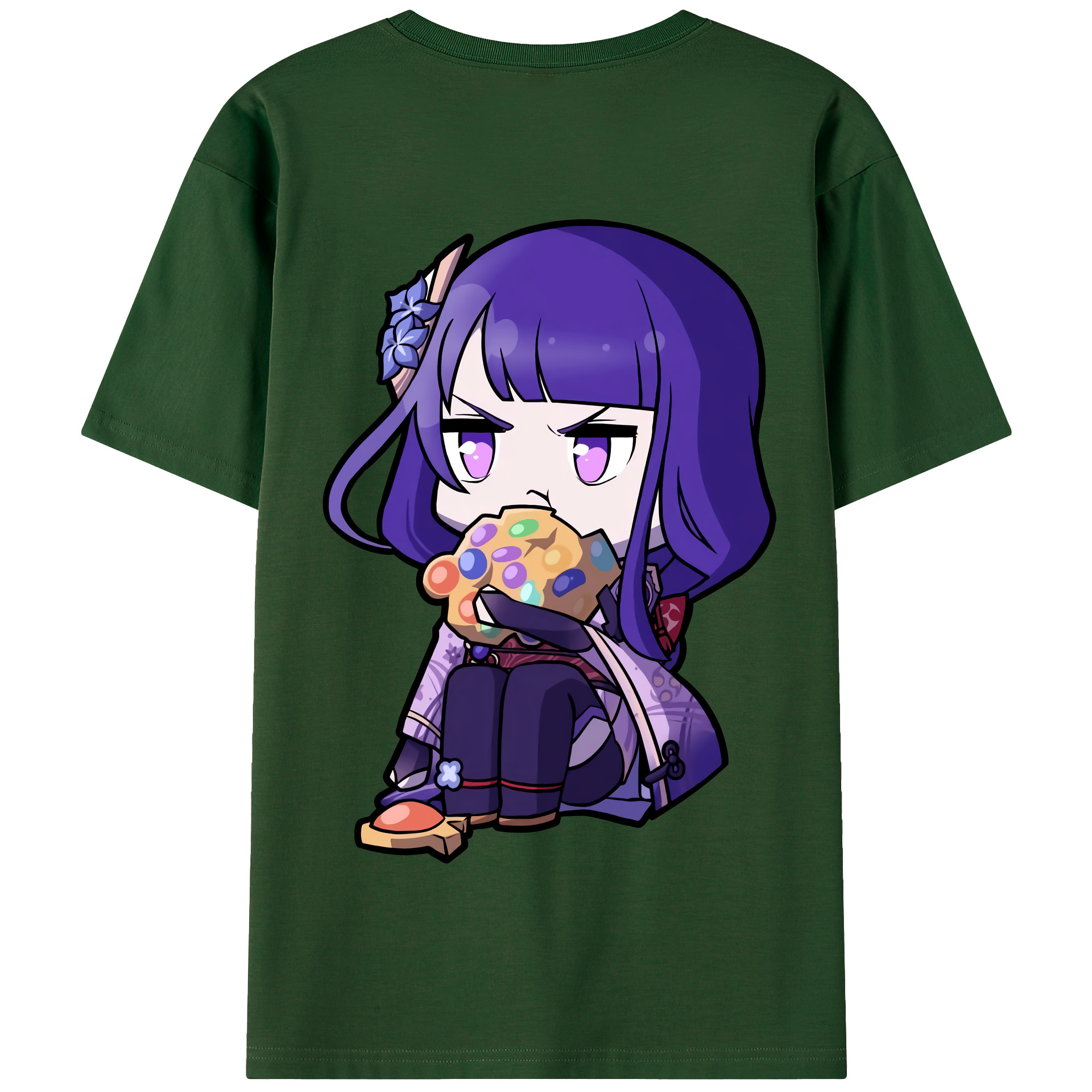 げんし神 雷電将軍 らいでんしょうぐん genshin Raiden Shogun 綿100％半袖Tシャツ（背面プリント）